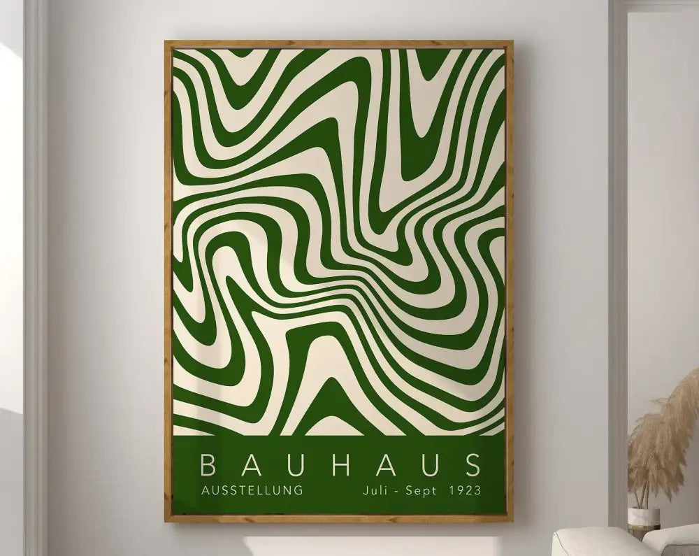 Bauhaus beige and black geometric canvas poster living room decor