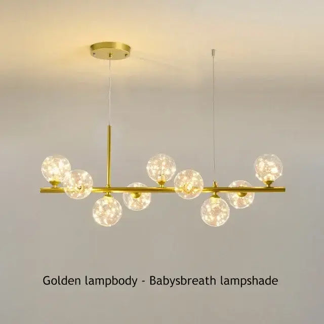 Modern black glass ball chandelier living room lighting