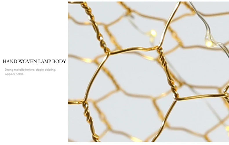 Modern gold mesh cloud pendant lights – dining room led lighting