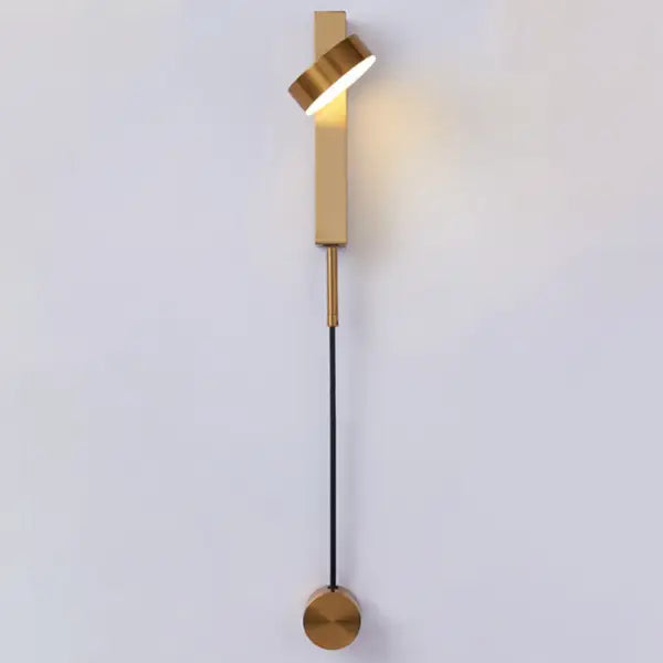 Minimalist black & brushed brass wall lamps bedroom dimmer switch