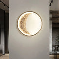 Modern beige textured crescent led wall lamp bedroom light