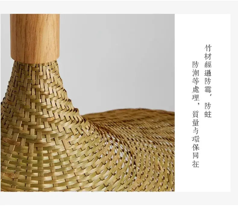 Boho natural bamboo pendant ceiling light dining room woven lamp