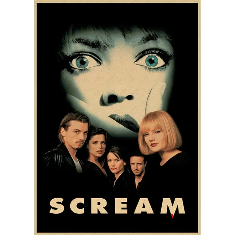 Retro scream horror movie wall art bedroom framed poster