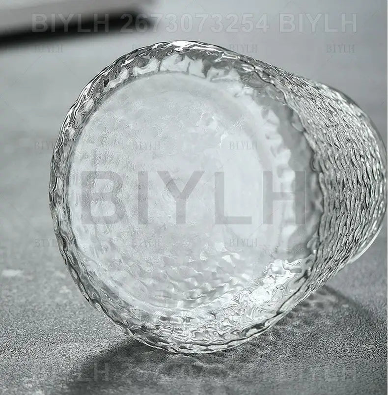Modern clear glass flower pots with wood base living room planters