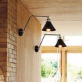 Industrial black & brass wall sconce bedroom alaine plug light