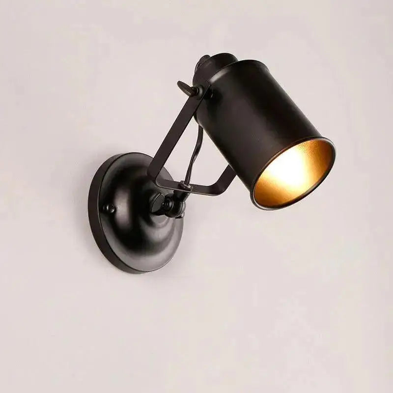 Industrial black & gold aleah wall sconce bedroom light