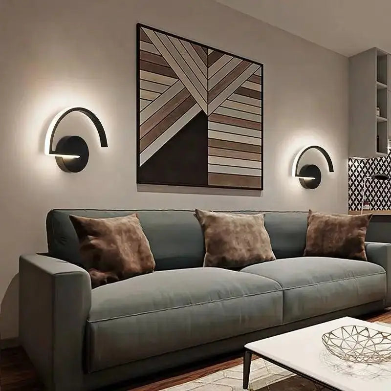 Modern black curved ingegerd wall lamp bedroom led lighting