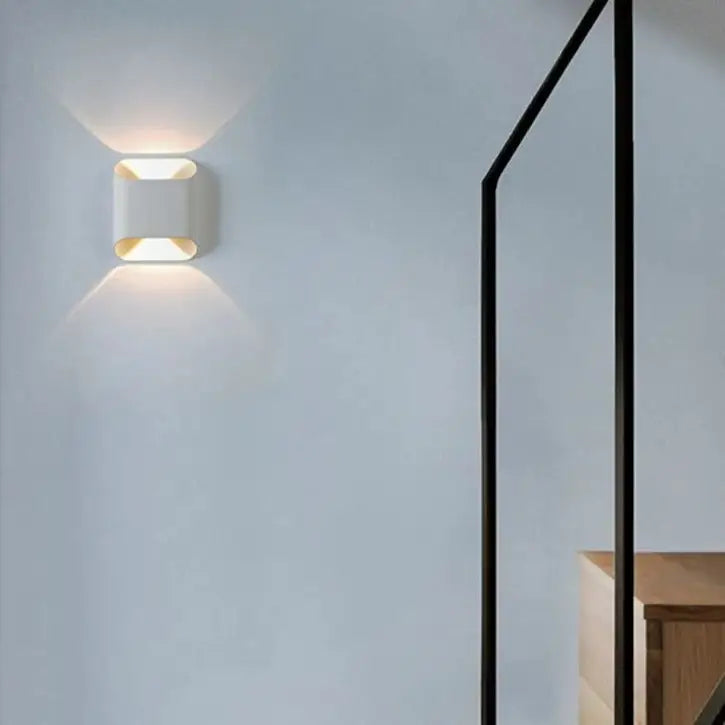 Modern black & gold curved led outdoor wall lights garden sconce