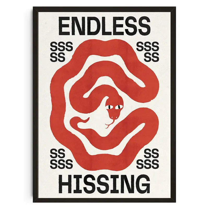 Abstract red snake koi cat abstract canvas art living room decor