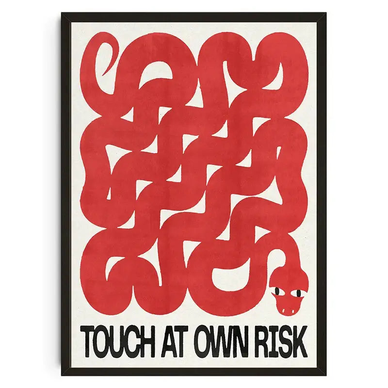 Abstract japanese koi cat wall art red & white living room poster