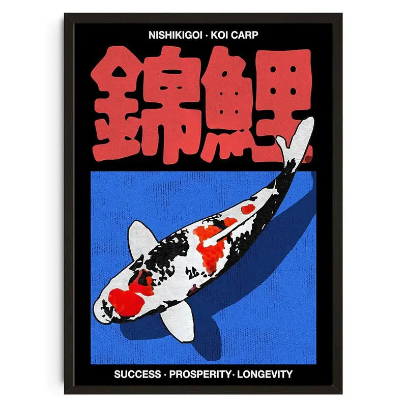 Japanese koi cat red octopus concert poster living room wall art