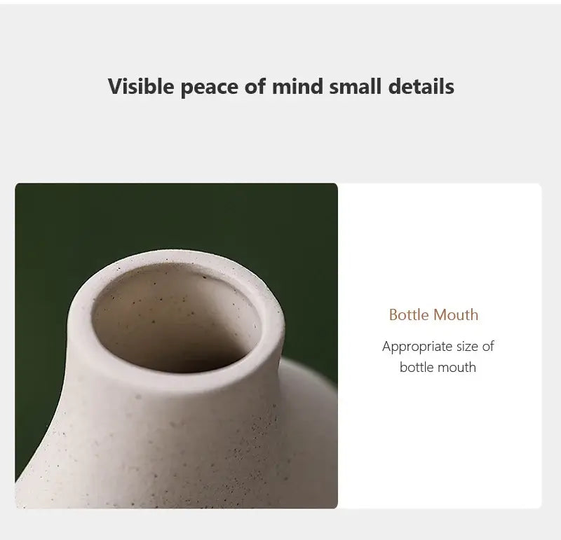 Minimalist white ceramic vase set living room large 21cm home decor