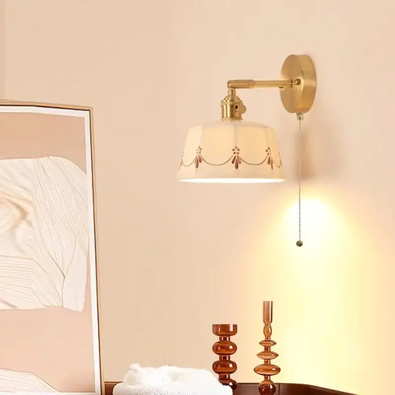 DecorBites™ LED Ceramic Wall Lamp - Pull Chain Switch, Rotating Up Down Light
