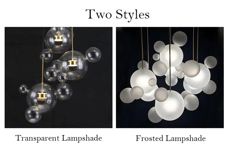 Modern nordic decor bubble ball led chandelier for dining room