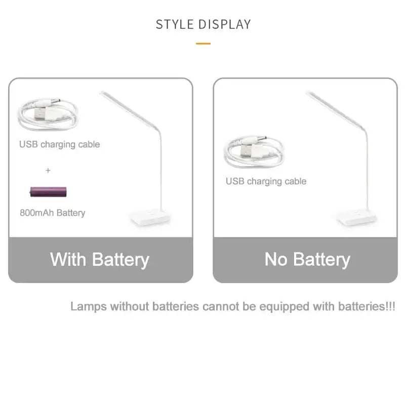 Modern white led foldable desk lamp bedroom touch dimmable light