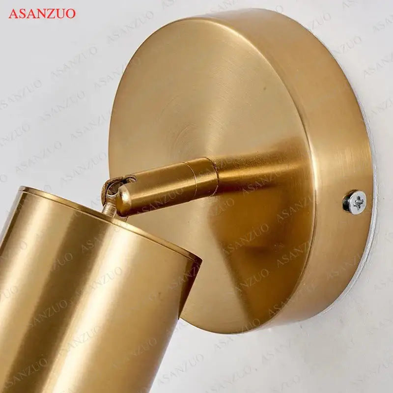Modern black & gold led ring wall lamp bedroom spotlight