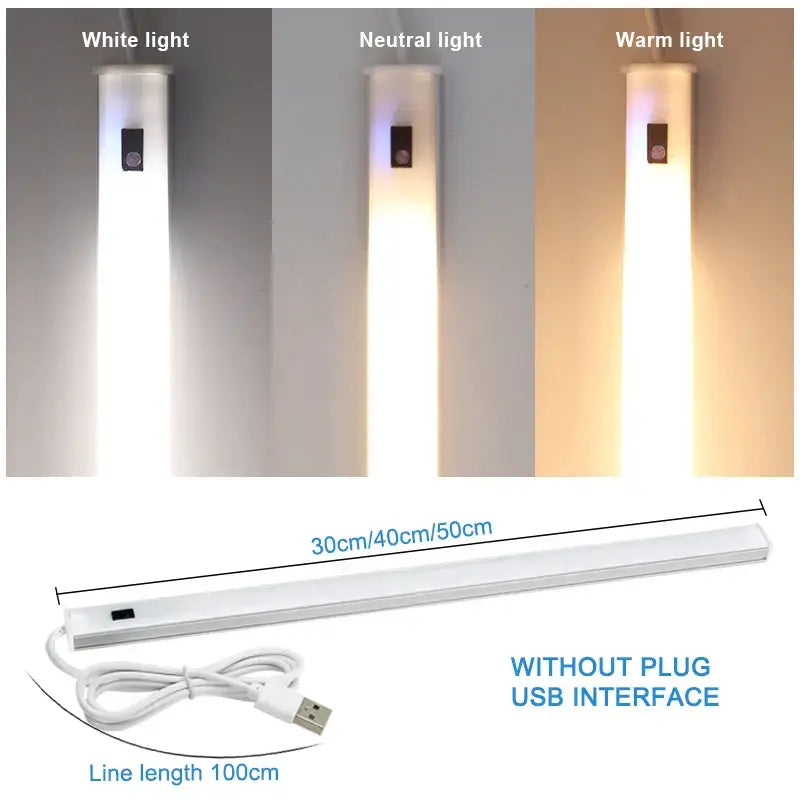 Sleek white decorbites led kitchen cabinet light with motion sensor