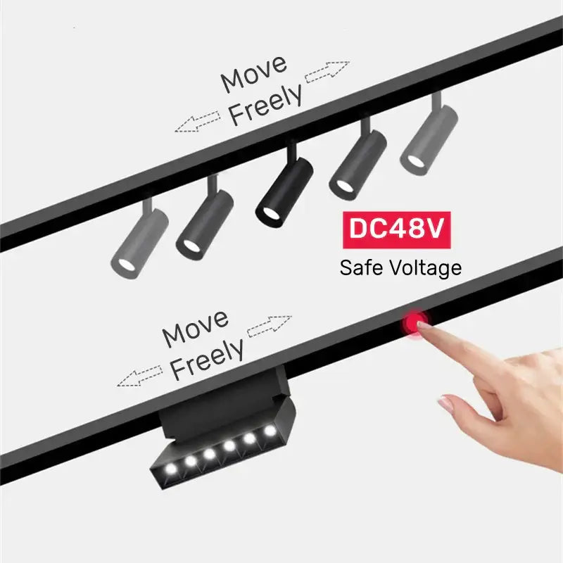 Modern black & white decorbites led magnetic track light living room