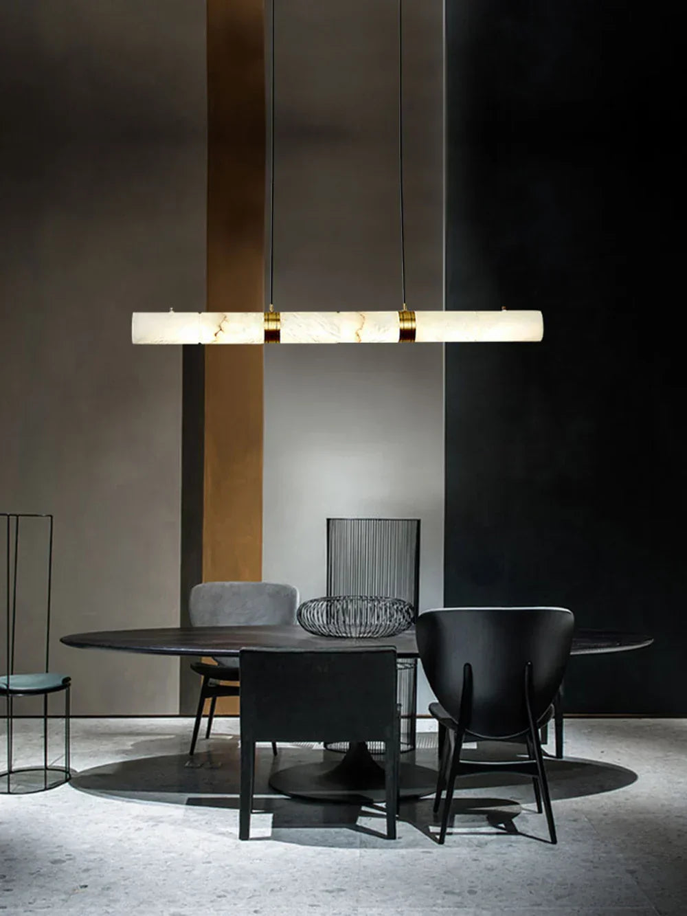 Modern white alabaster led marble hanging lamps for dining room