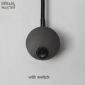 Modern black led mirror light bedside lamp bedroom reading light
