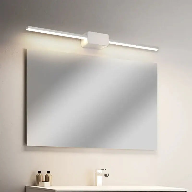 Modern minimalist sage green led mirror wall sconces for bathroom