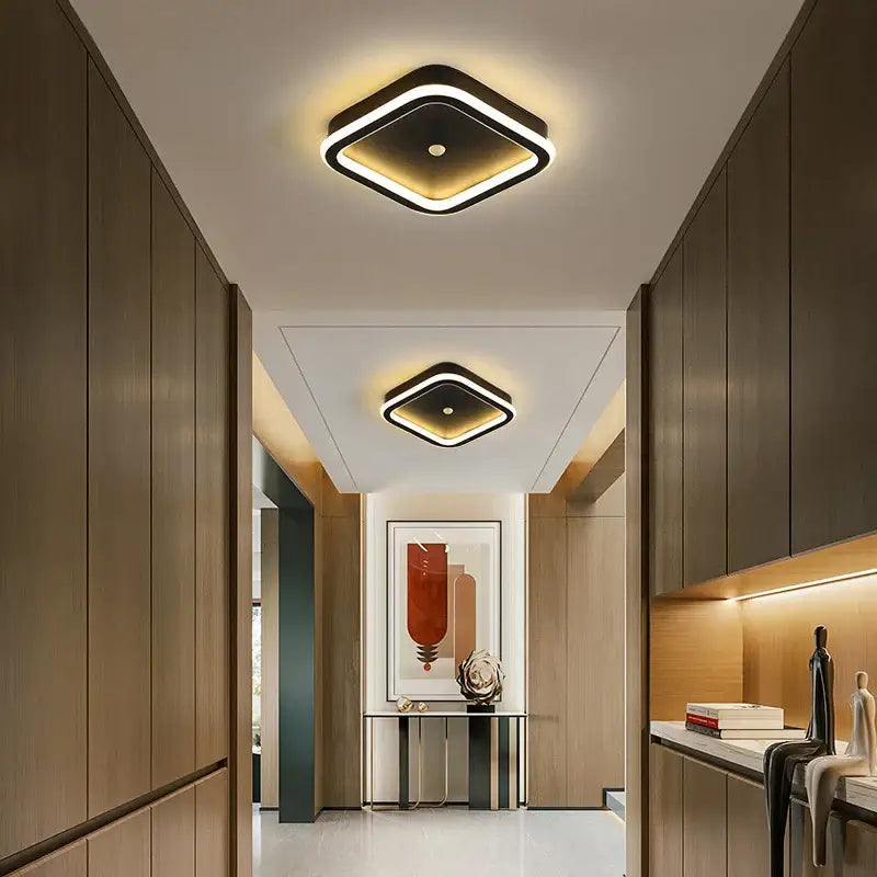 Modern black circular led motion sensor ceiling light for bedroom
