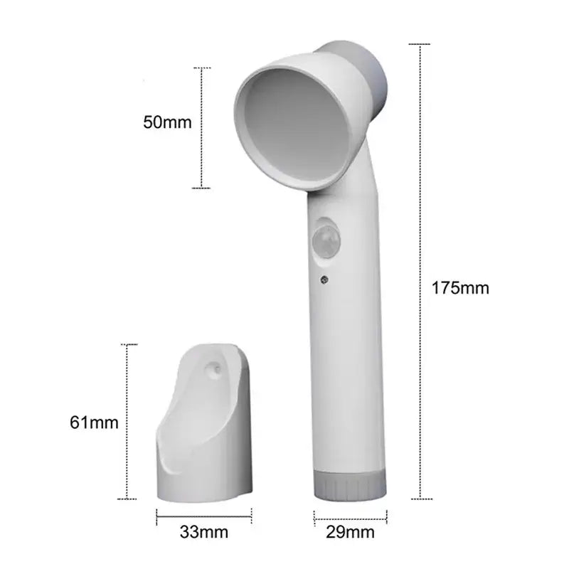 Modern white cylindrical motion sensor night light for bedroom