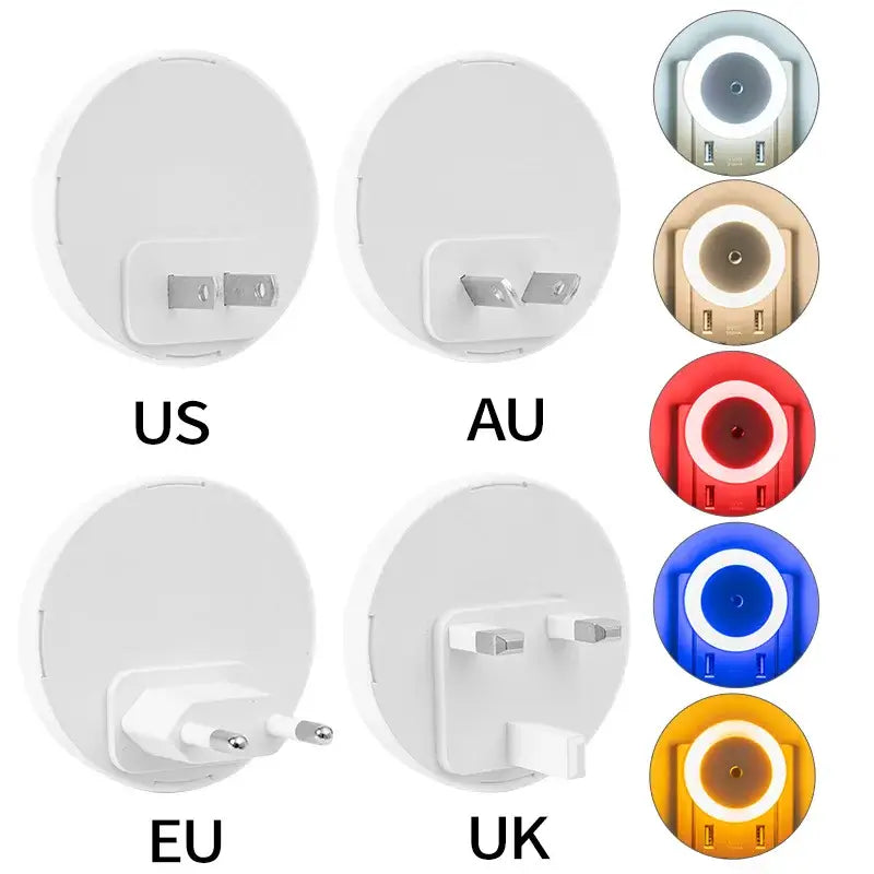 Modern orange circular led night light for bedroom smart sensor