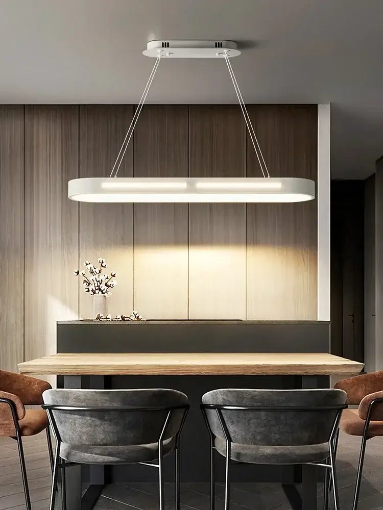 Modern black rectangular led office chandelier dining room light