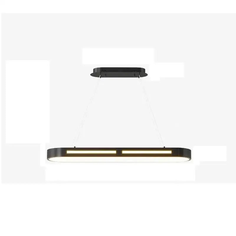 Modern black rectangular led office chandelier dining room light