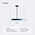 Minimalist cream navy & black led pendant light for dining room