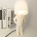 Whimsical beige and yellow ceramic pleats table lamp for bedroom