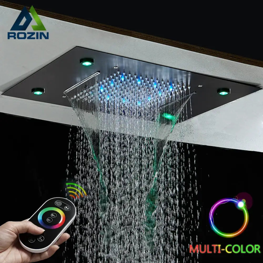 Modern led rainfall shower head – bathroom color changing rain shower