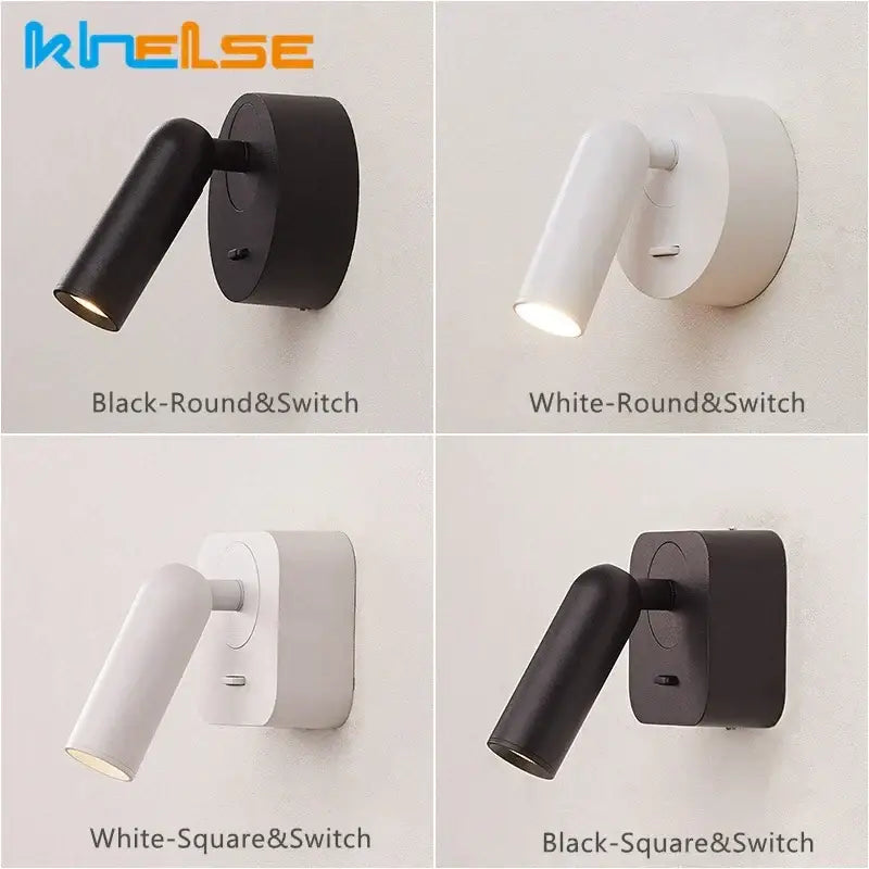 Modern white led reading wall lamp bedroom sconce