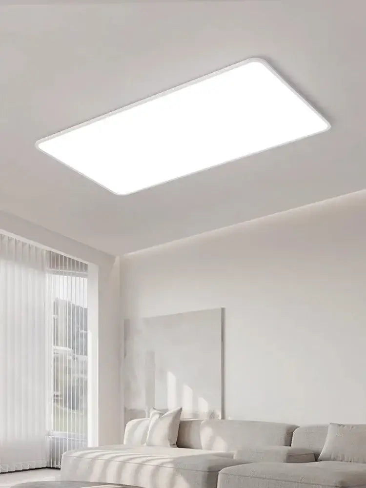 Modern minimalist white rectangular ceiling light for living room