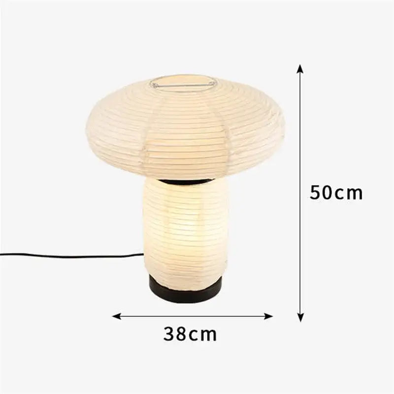 Modern mushroom ribbed paper table lamp bedroom warm light