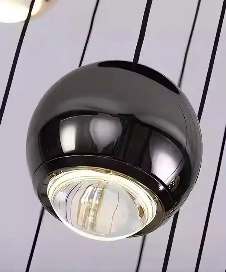 Modern black & gold globe chandelier dining room multiple heads size