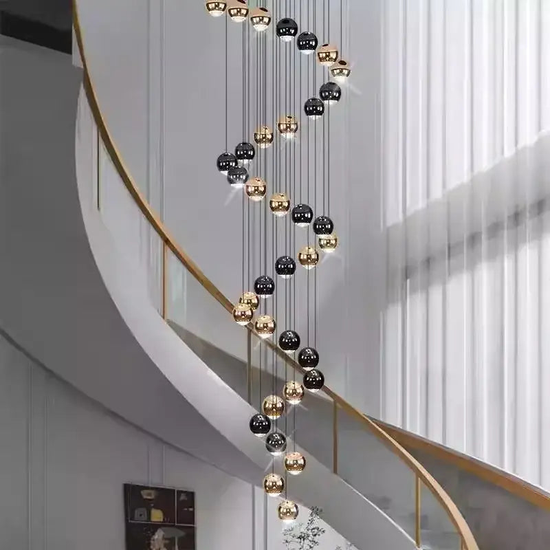 Modern black & gold globe chandelier dining room multiple heads size