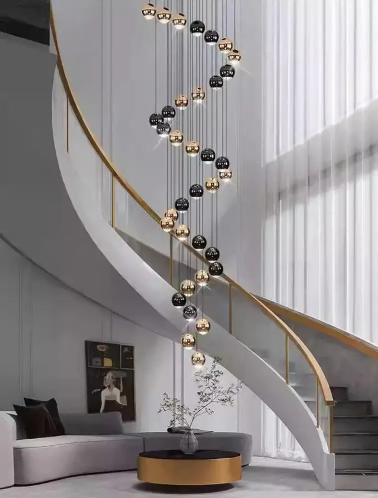Modern black & gold globe chandelier dining room multiple heads size