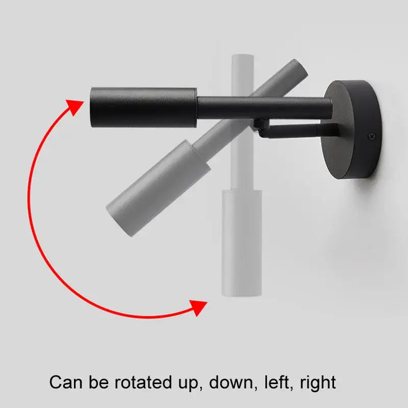 Modern black & white rotatable wall lamp bedroom spotlight