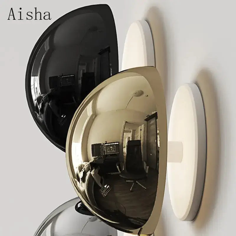 Scandinavian sconce wall lamp mirror – living room reflective decor