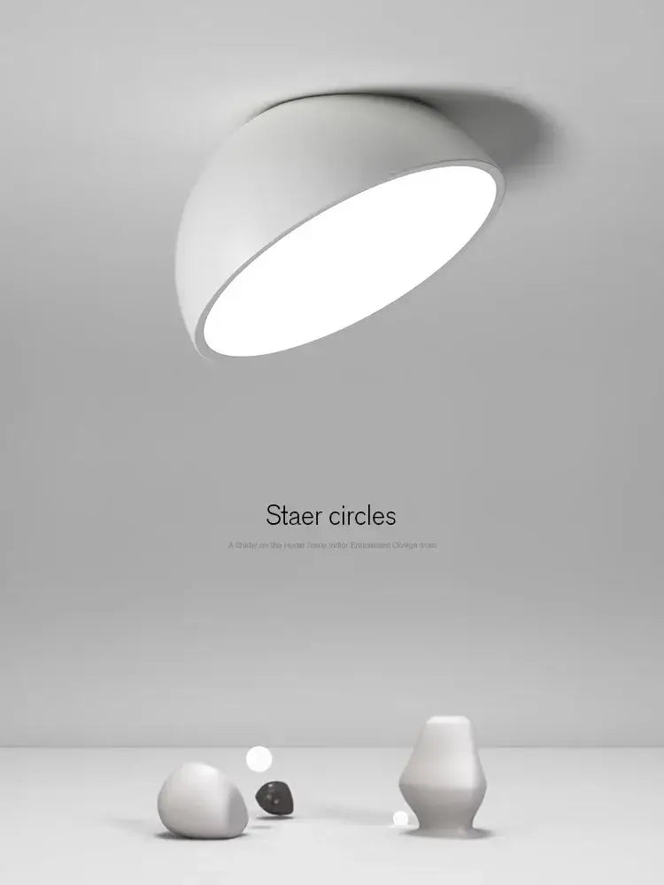Modern white led semicircular ceiling light bedroom fixture