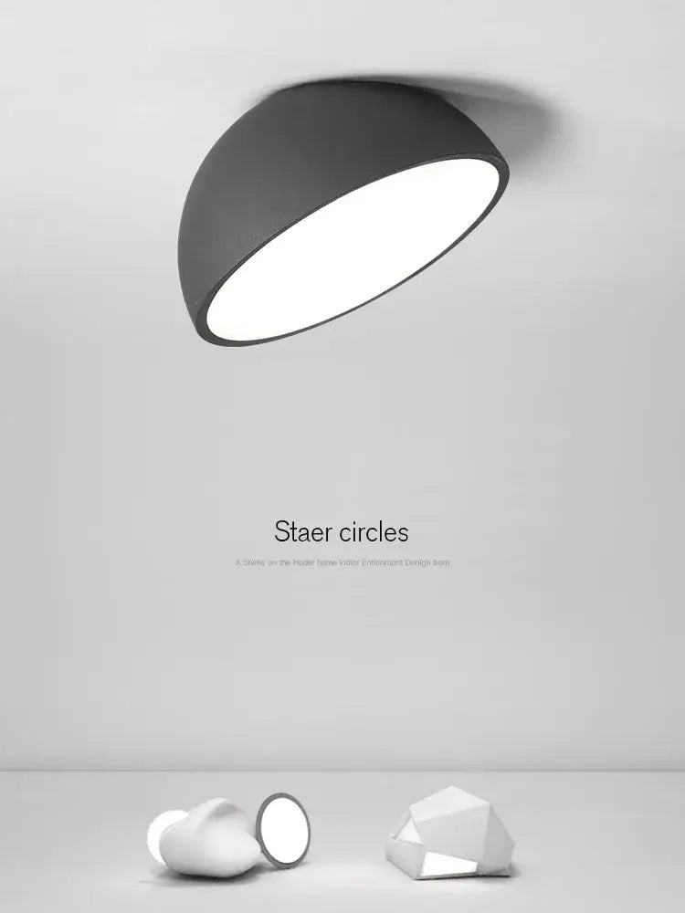 Modern white led semicircular ceiling light bedroom fixture