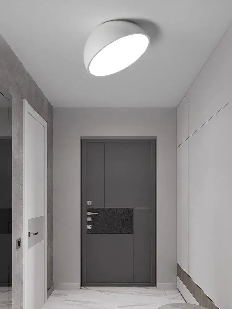 Modern white led semicircular ceiling light bedroom fixture
