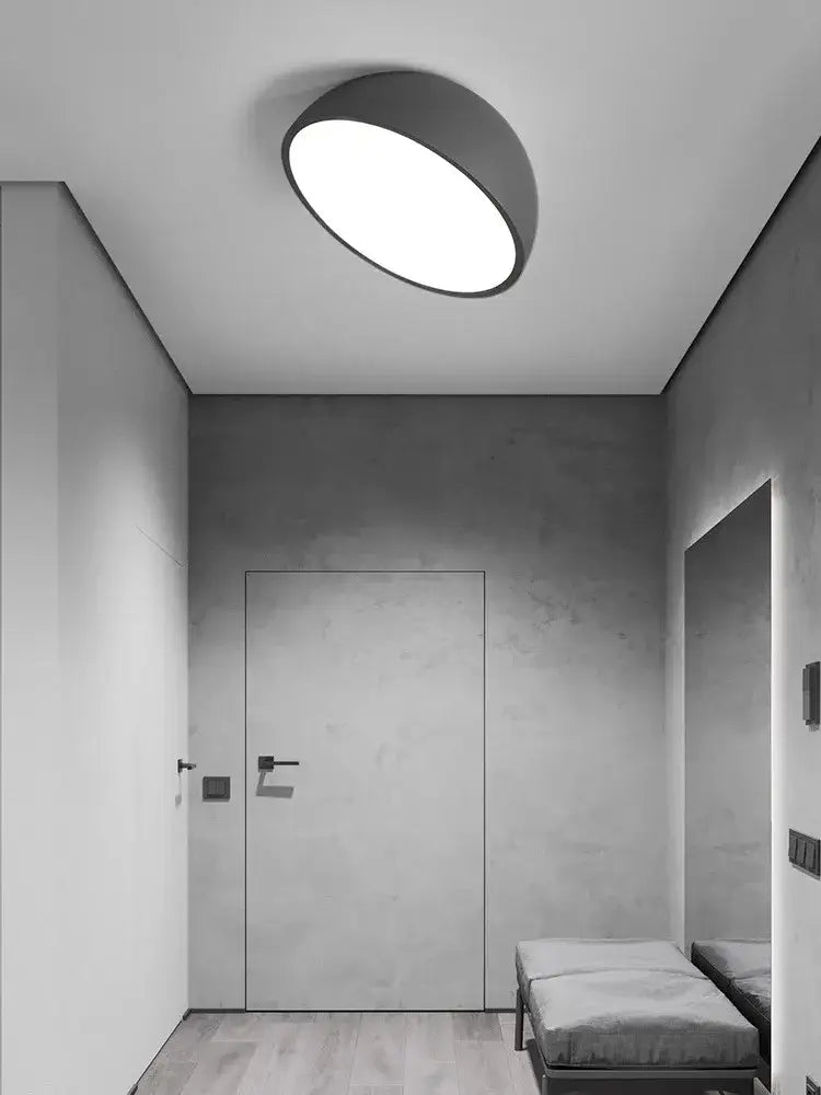 Modern white led semicircular ceiling light bedroom fixture