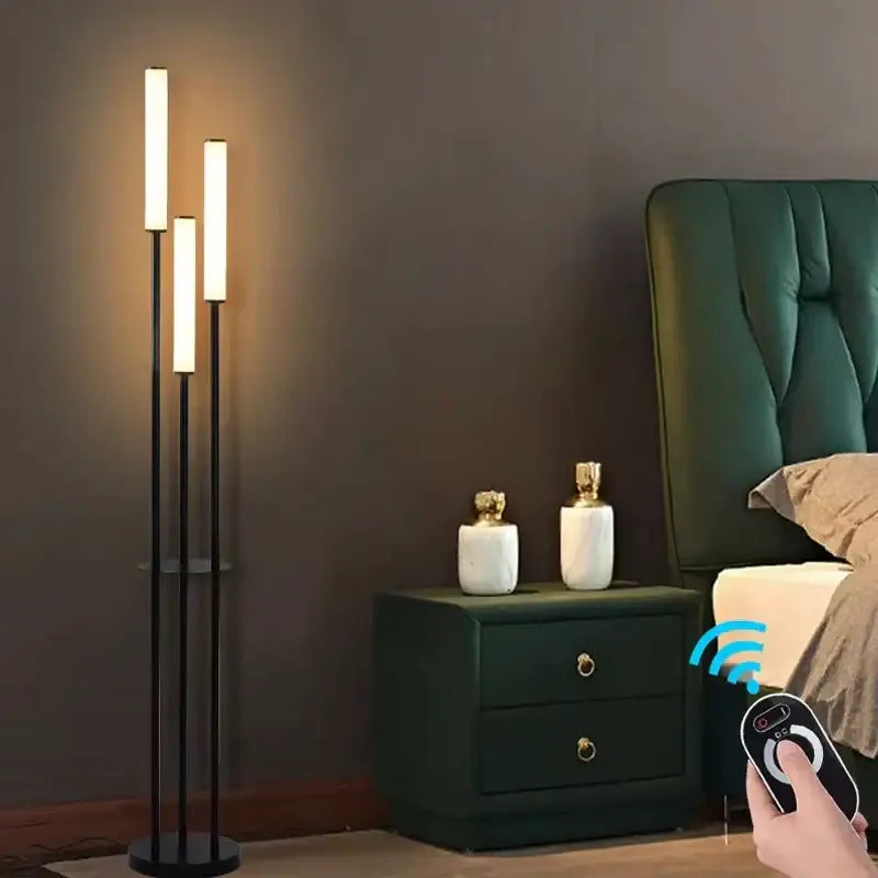 Modern black decorbites led shelf floor lamp for living room
