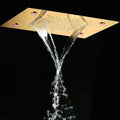 Modern black decorbites led shower faucet set bathroom rainfall head