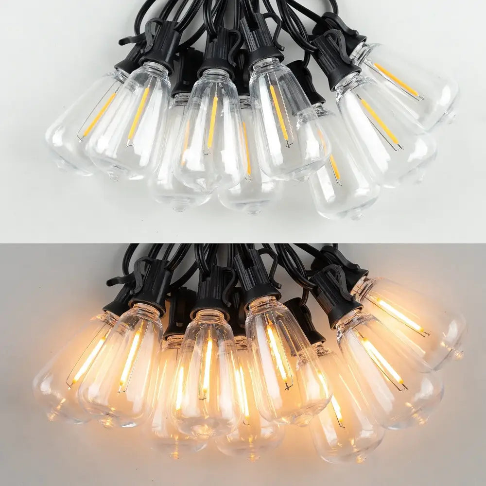 Vintage warm edison led string light bulb outdoor patio decor