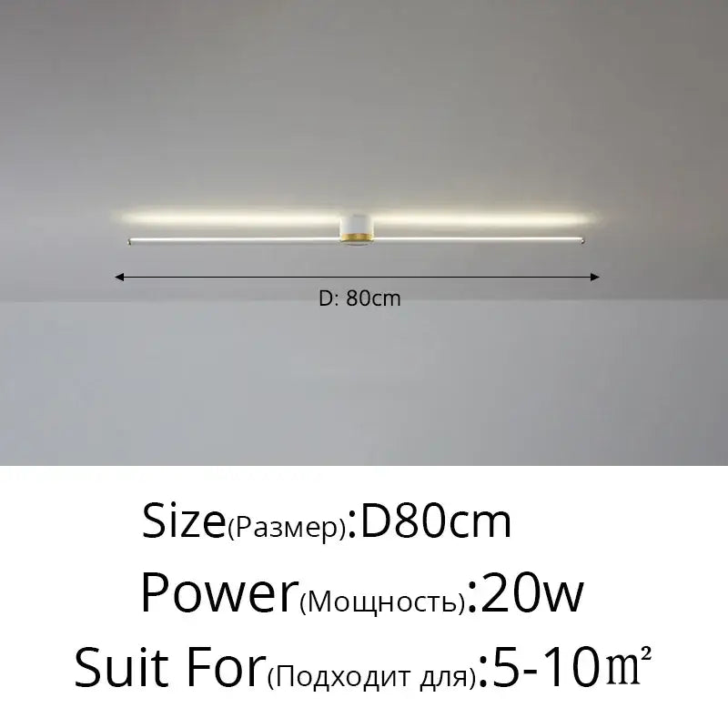 Modern white & gold led strip ceiling light living room ambience