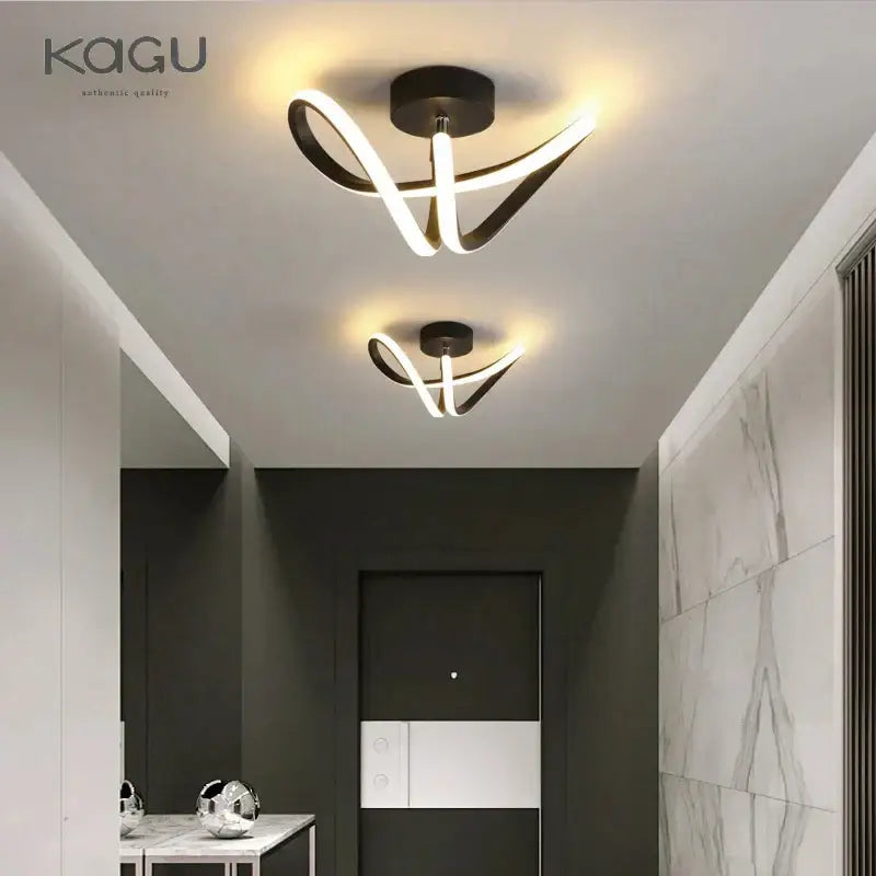Modern black & white led surface mounted ceiling lights aisle